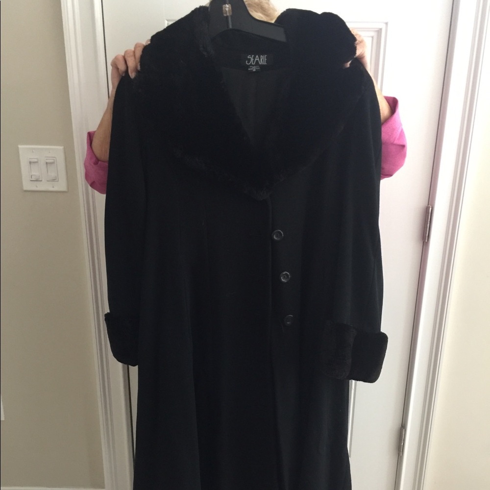 Long cashmere and beaver Searie coat